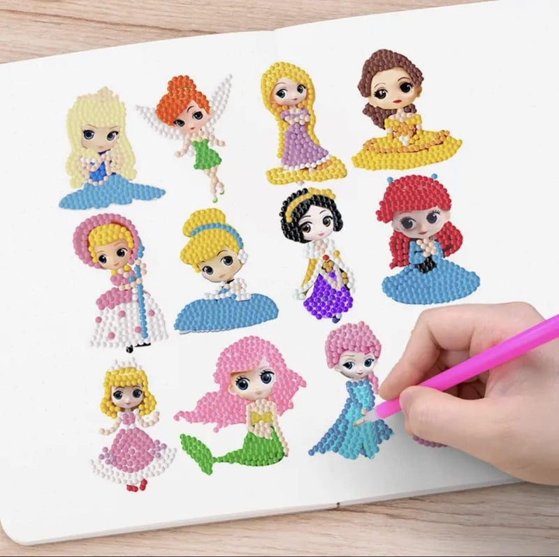 FLYSONG 15 قطعة أدوات رسم الماس مع مقبض قلم الحفر وصينية، ملحقات وأدوات رسم الماس 5D للأطفال والبالغين (أخضر) - Image 4